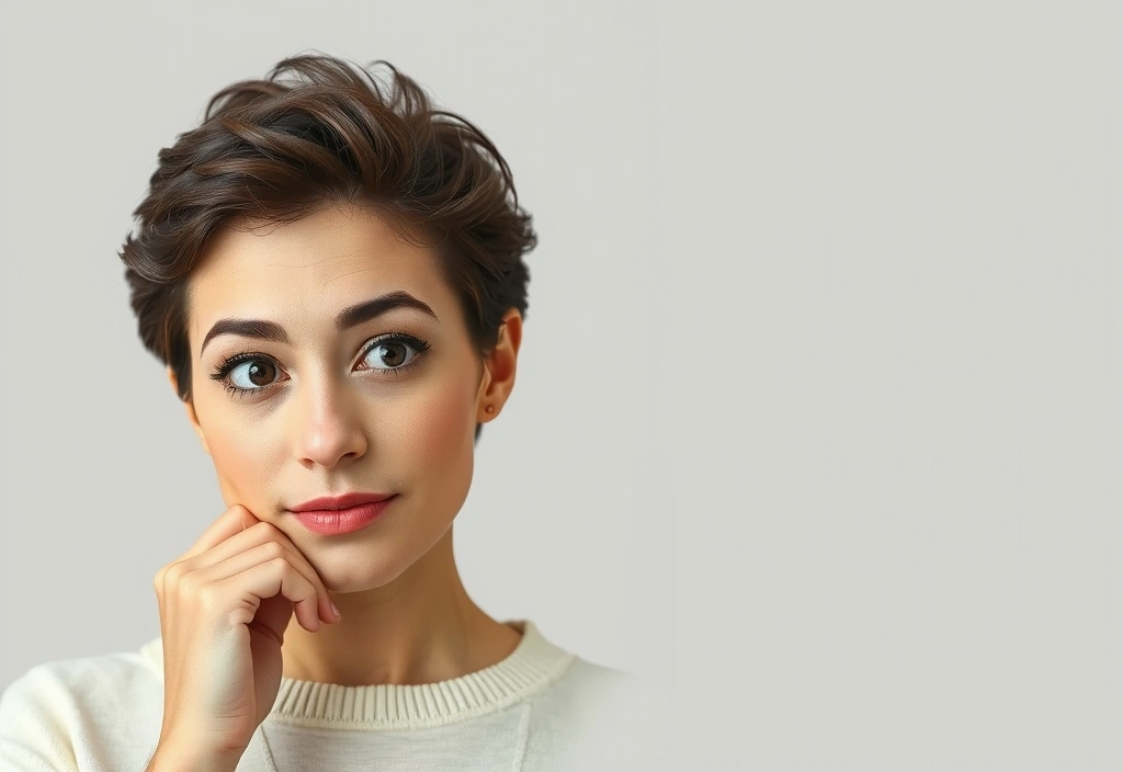 Žena s otázkou v hlavě symbolizující hledání odpovědí na časté dotazy k výživě